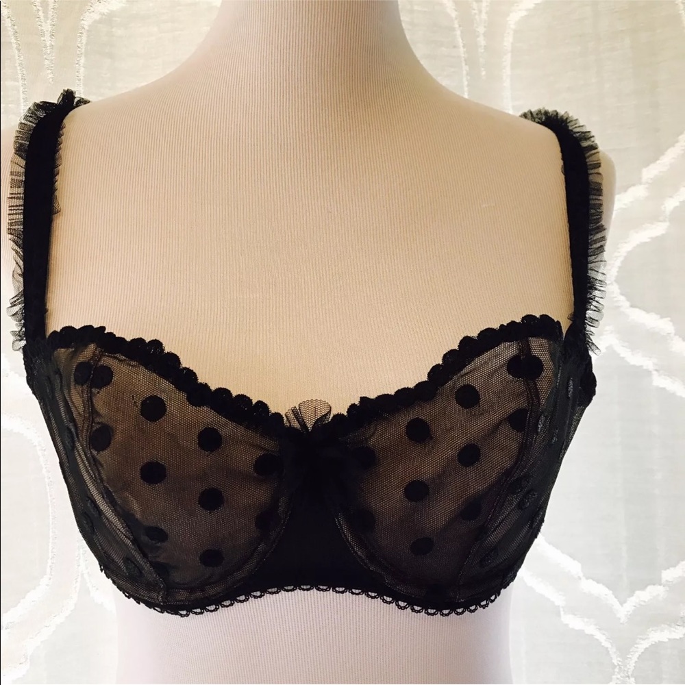 Sold Aubade Black Polka Dot Extrait De Flirt Bra - Picture 1 of 7